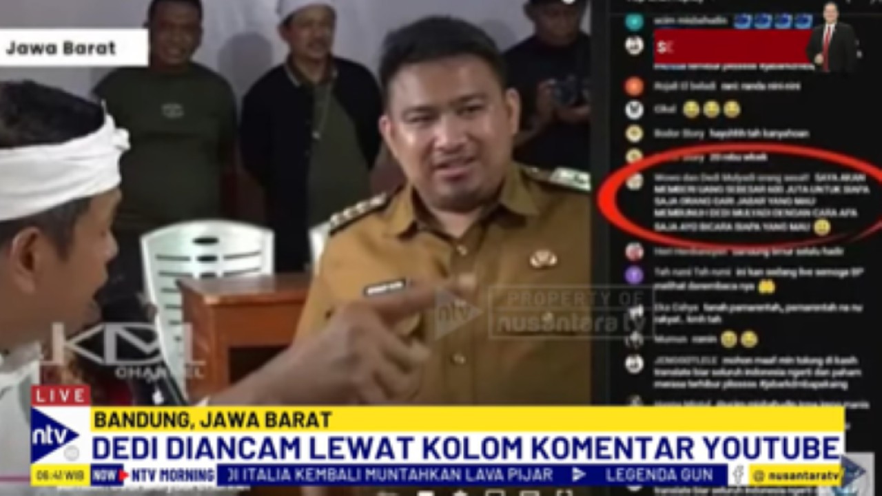 Gubernur Jawa Barat mendapat ancaman pembunuhan yang disampaikan seseorang dalam komentar di tayangan YouTube