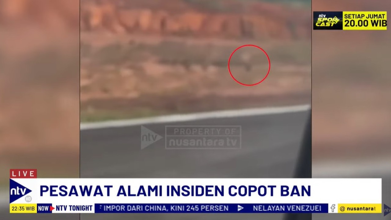 Insiden menimpa pesawat Garuda Indonesia saat mendarat di Bandara Raja Haji Fisabilillah, Tanjung Pinang. (Foto: Tangkapan layar)