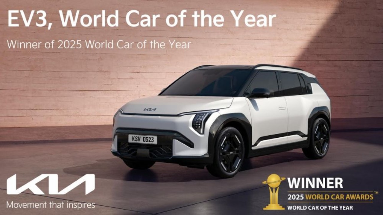 Foto: Kia EV3 meraih penghargaan sebagai "World Car of the Year 2025". (Foto: Istimewa)