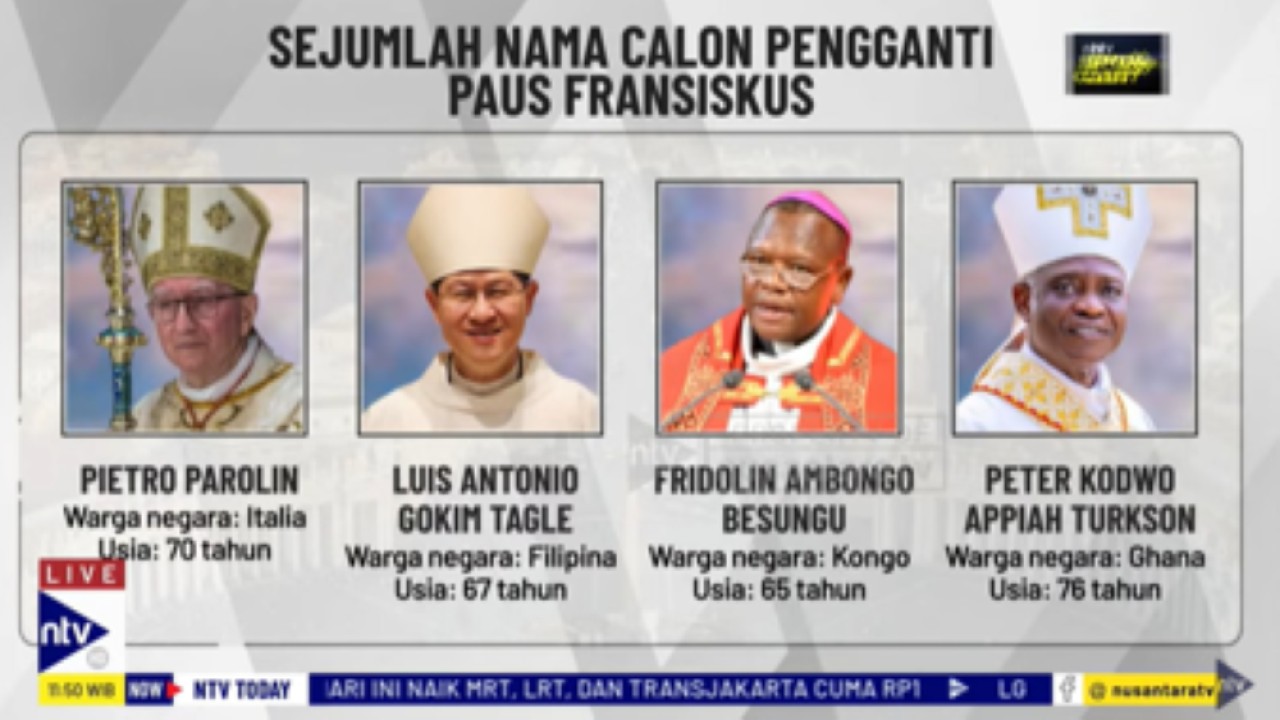 Para Kardinal calon kuat pengganti Paus Fransiskus