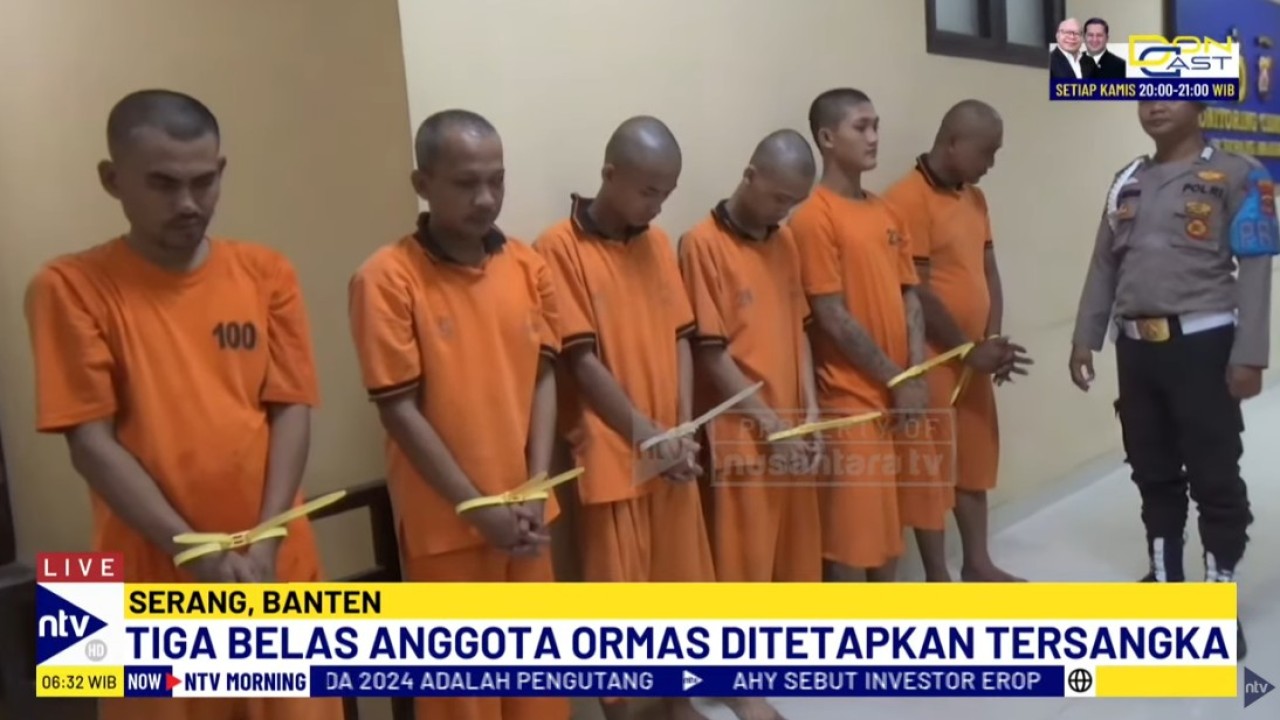 Polres Serang, Banten, menangkap 66 orang yang diduga preman berkedok ormas.