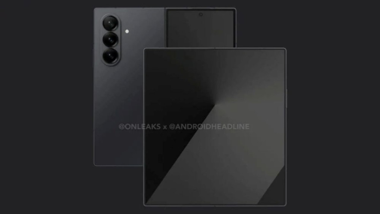 Render CAD Samsung Galaxy Z Fold 7 oleh OnLeaks dan AndroidHeadlines. (Foto: Istimewa via Gizmochina)