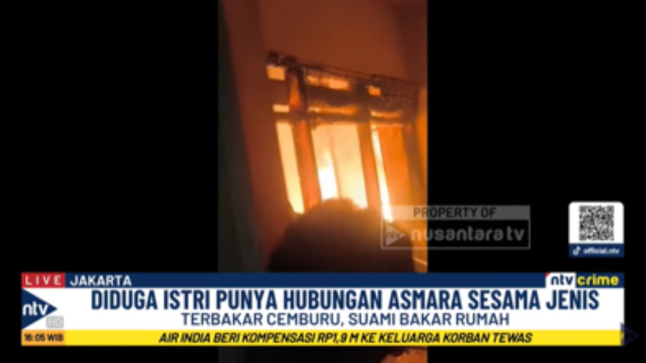 Gegara cemburu buta pada istrinya seorang suami di Petukangan, Jaksel nekat membakar rumahnya sendiri