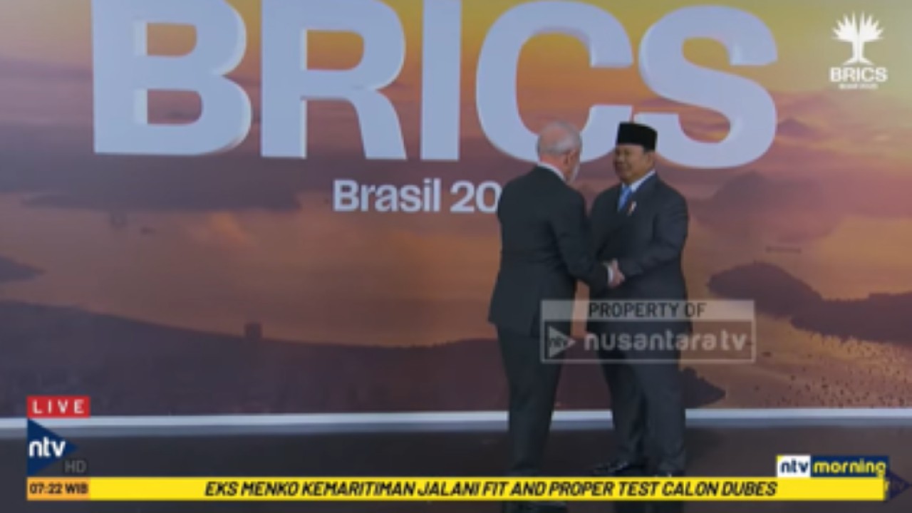 Presiden Prabowo Subianto disambut hangat oleh Presiden Brasil Luiz Inacio Lula da Silva saat tiba di lokasi KTT BRICS