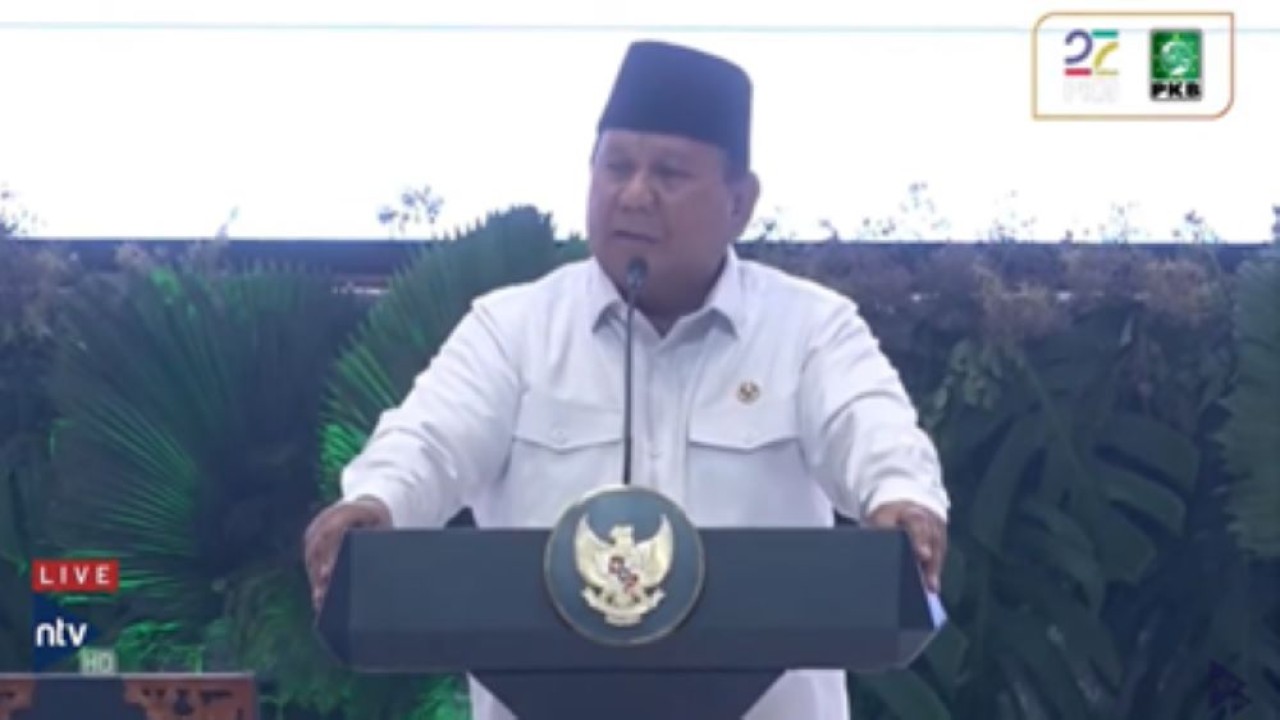 Presiden Prabowo Subianto pada Harlah ke-27 PKB di Senayan, Jakarta