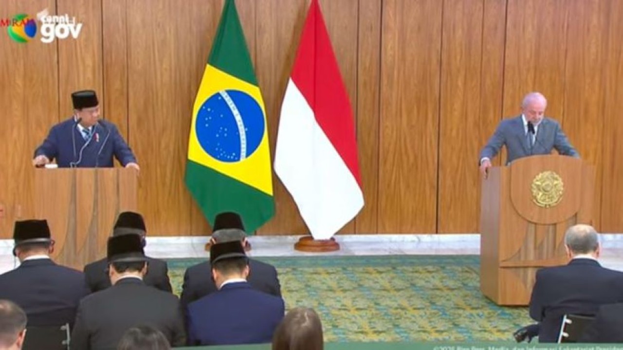 Presiden Prabowo Subianto dan Presiden Brazil Luiz Inácio Lula da Silva (Ist)