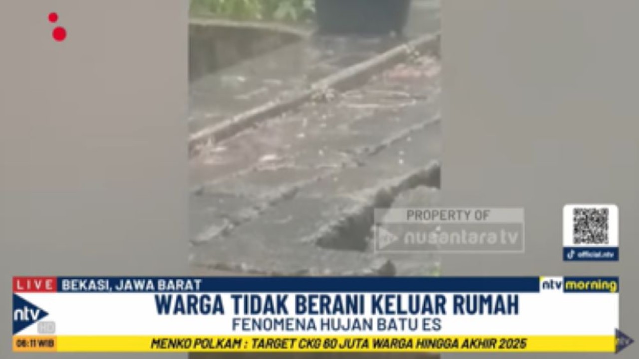 Terjadi hujan es di Bekasi