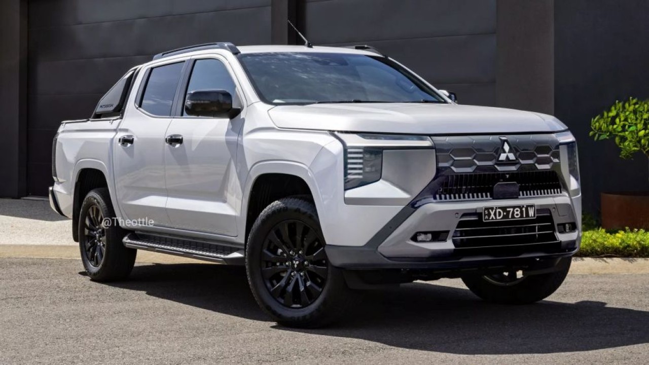 Rendering Mitsubishi Triton. (Foto: Theottle via Carscoops)
