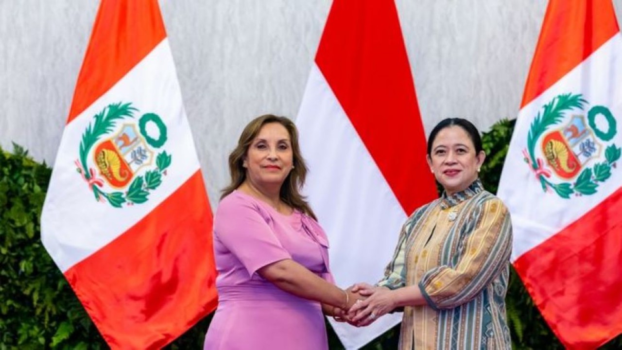 Ketua DPR RI Puan Maharani dan Presiden Peru Dina Ercilia Boluarte Zegarra.