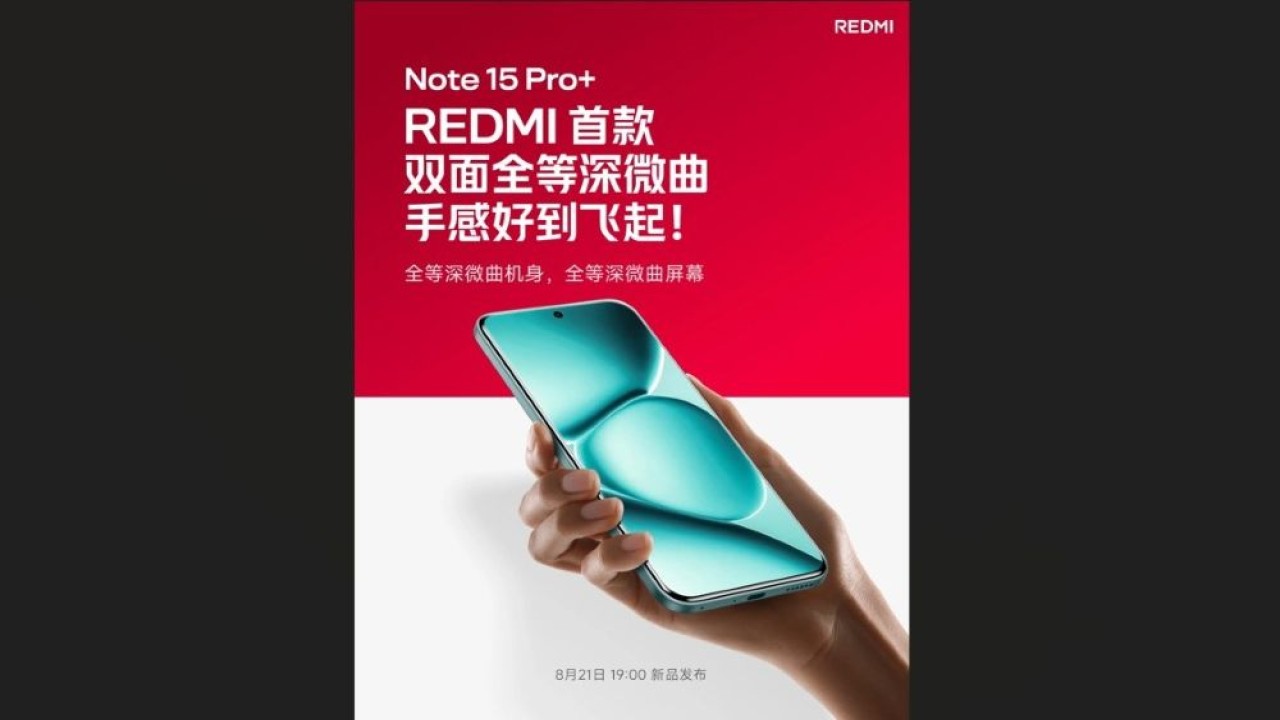 Redmi Note 15 Pro+ siap meluncur pada 21 Agustus 2025. (Foto: Istimewa via Gizmochina)