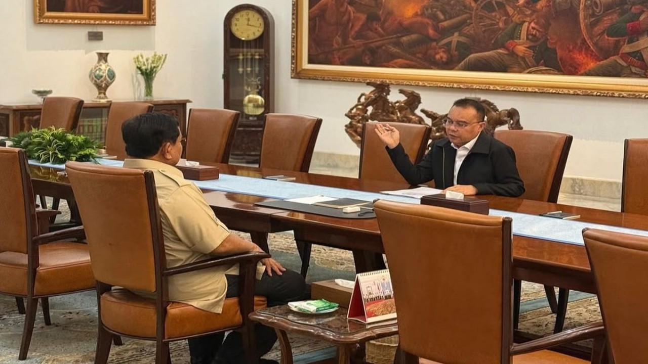 Presiden Prabowo Subianto bertemu dengan Wakil Ketua DPR RI Sufmi Dasco Ahmad di Istana Merdeka, Kompleks Istana Kepresidenan, Rabu (10/9/2025) siang. (Dok. Akun Instagram Sekretariat Kabinet)