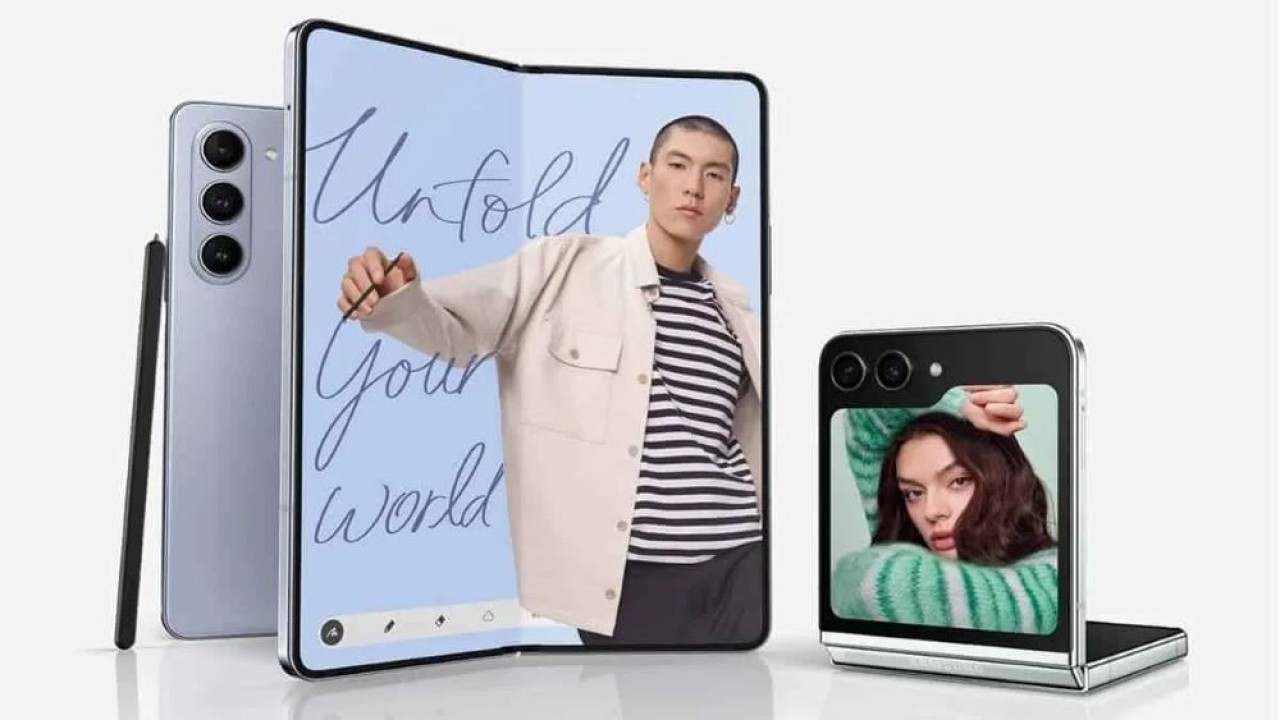 Samsung Galaxy Z Fold5 dan Galaxy Z Flip5. (Foto: Istimewa via Gizchina)