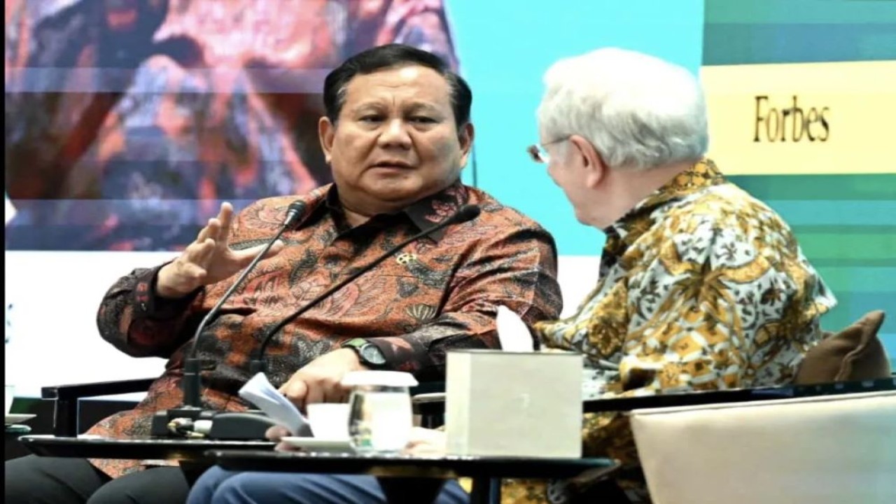 Presiden RI Prabowo Subianto menjadi pembicara dalam agenda Forbes CEO Conference 2025 di Jakarta, Rabu (15/10/2025). (ANTARA/HO-Sekretariat Presiden)