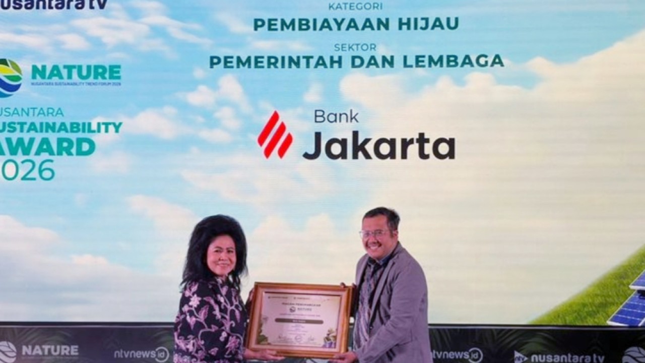 Pembiayaan Hijau Jadi Fokus, Bank Jakarta Diganjar Nusantara Sustainability Award 2026 (Ntvnews/Dedi)