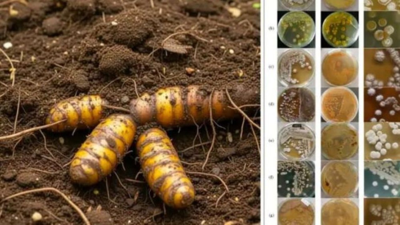 Bakteri aktinomisetes yang hidup di tanah rhizosfer (sekitar akar/rimpang) kunyit (Curcuma longa L.) menghasilkan senyawa antikanker yang efektif melawan sel kanker payudara. (Foto: BRIN)