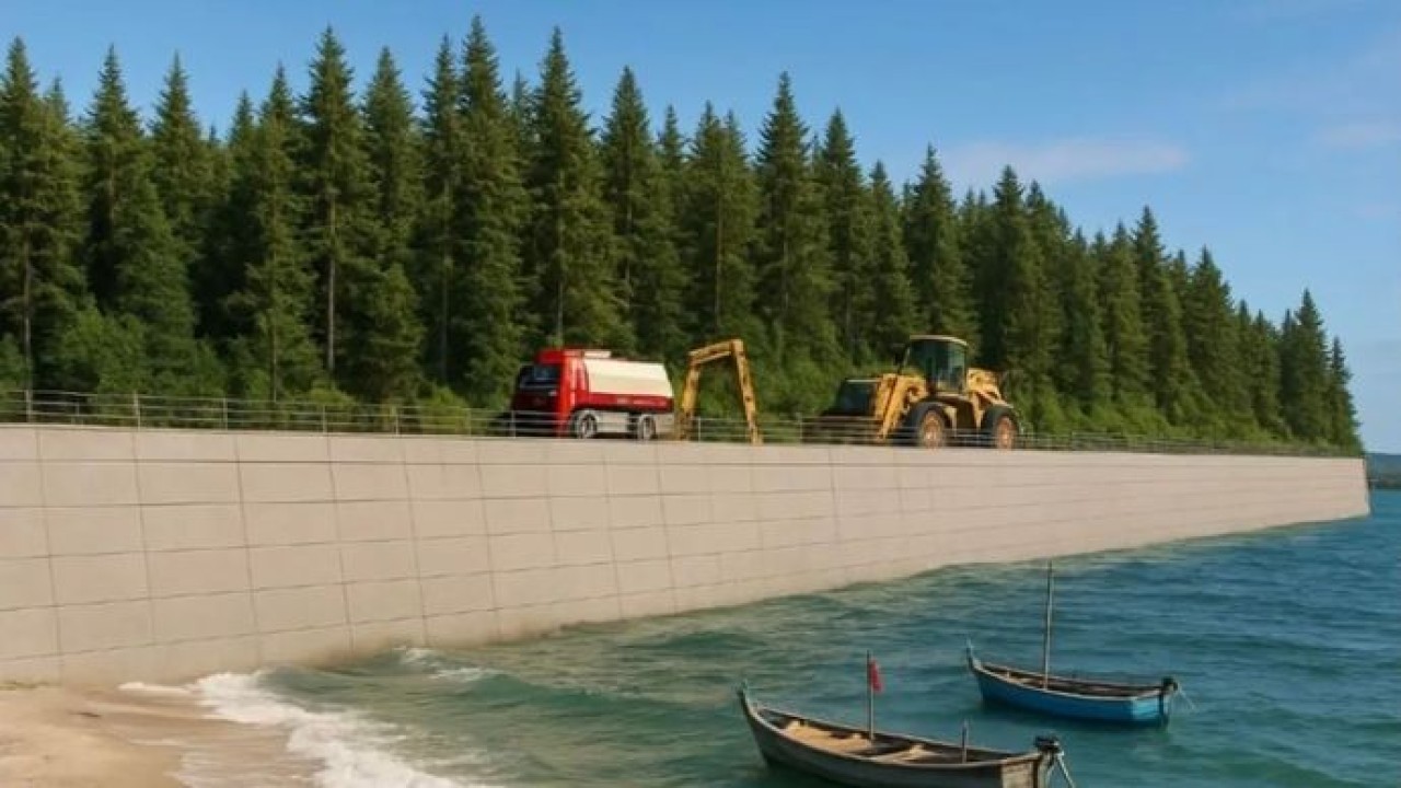 Ilustrasi - Badan Riset dan Inovasi Nasional (BRIN) mengembangkan desain Tanggul Tegak Multifungsi (TTMF) sebagai struktur tanggul laut berbasis blok modular beton yang ramping dan hemat material untuk mengatasi abrasi, banjir rob, hingga kenaikan muka air laut. ANTARA/HO-BRIN (Antara)