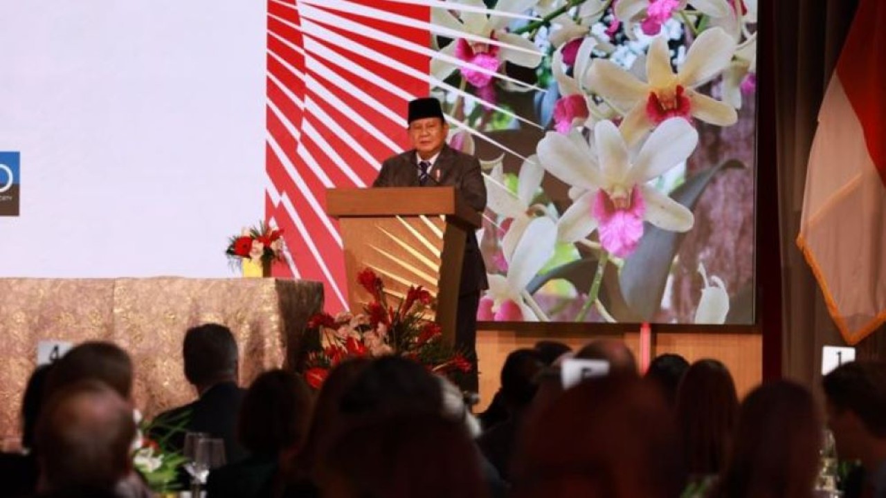 Prabowo Subianto menghadiri Forum Bisnis dengan US Chamber of Commerce dalam kunjungannya ke Washington D.C., Amerika Serikat (AS) (Istimewa)