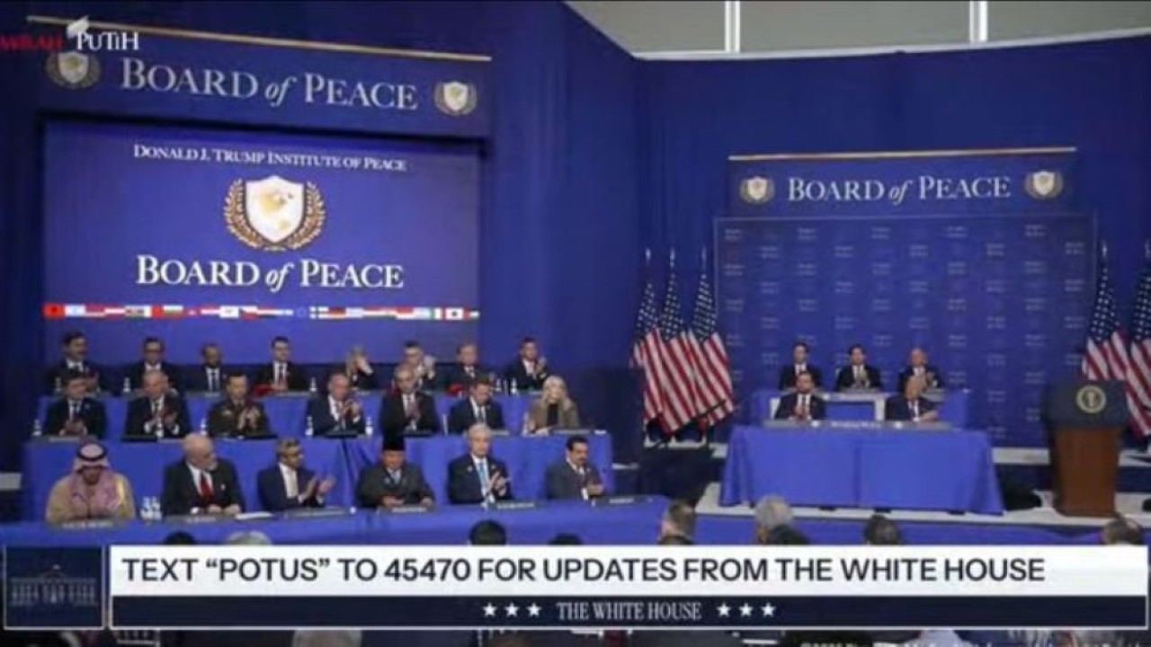Presiden Prabowo Subianto dalam pertemuan Board of Peace di Washington DC, Amerika Serikat, Kamis (19/2/2026) waktu setempat. (Foto: Dok/Istimewa)