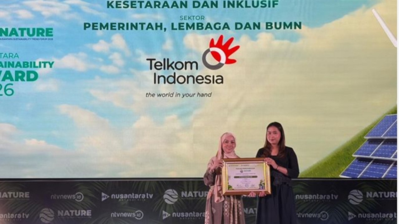 Inklusi Jadi Kekuatan, PT Telkom Indonesia Raih Nusantara Sustainability Award 2026 (Ntvnews/Dedi)