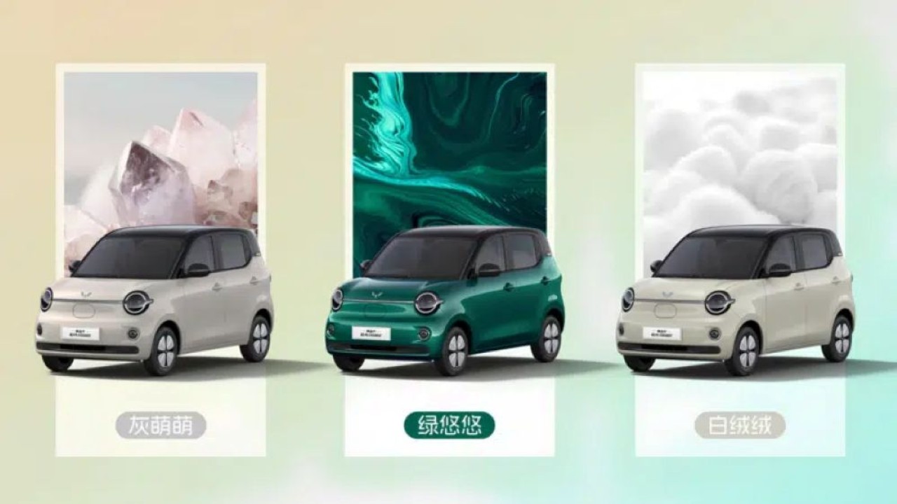 Pilihan warna bodi Wuling Hongguang Mini EV versi terbaru. (Foto: Istimewa via CarNewsChina)