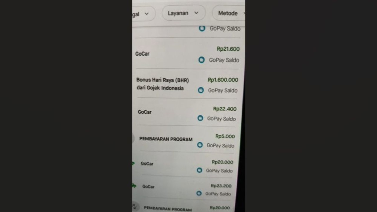 Driver ojek online (ojol) mulai menerima pencairan Bonus Hari Raya (BHR). (Foto: Istimewa)