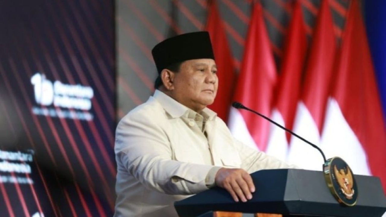 Presiden Prabowo Subianto saat memberikan sambutan pada Tasyakuran HUT ke-1 Danantara Indonesia di Jakarta, Rabu (11/3/2026). (Foto: Dok/Istimewa/Bakom RI)
