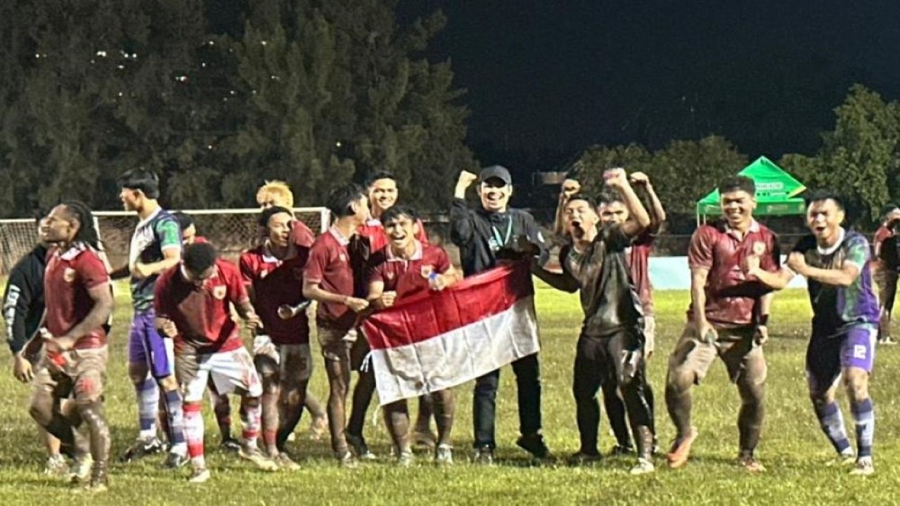 Para pemain Football Association 7 (FA7) Indonesia merayakan keberhasilan lolos ke final IFA7 World Championship 2026/ist