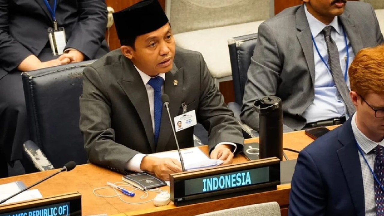 Menteri Kehutanan (Menhut) Raja Juli Antoni menghadiri Sidang ke-21 United Nations Forum on Forests (UNFF21) yang diselenggarakan di Markas Besar PBB, New York, Amerika Serikat, Senin 11 Mei 2026. (ANTARA/HO-Kemenhut RI) (Antara)