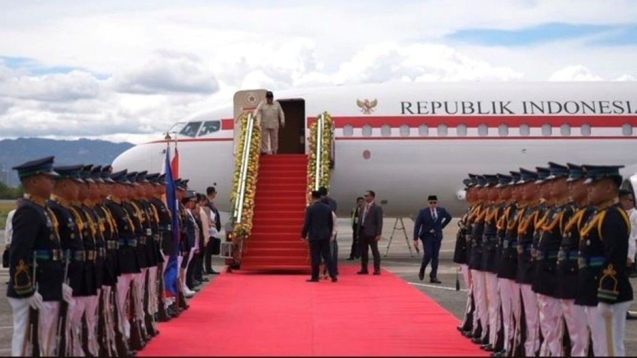 Presiden Prabowo Subianto tiba di Cebu, Filipina untuk menghadiri KTT ASEAN ke-48. (Foto: Dok/Istimewa/Bakom RI)