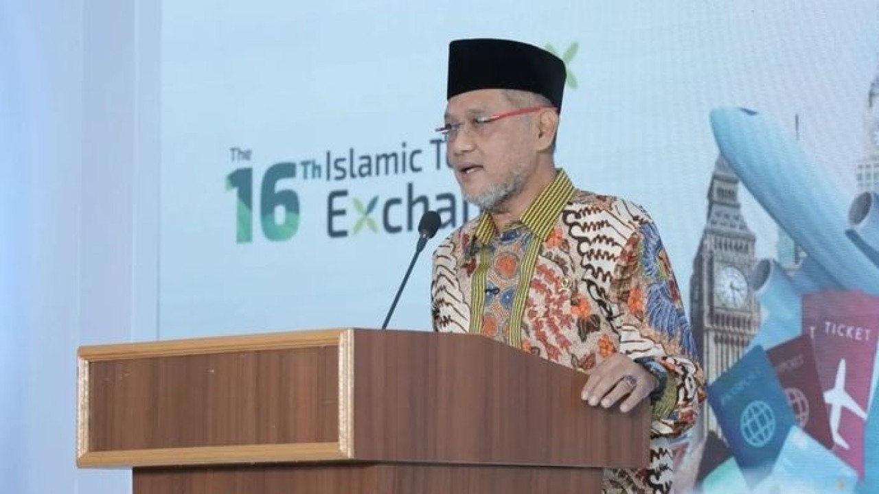 Menteri Haji dan Umrah (Menhaj) Mochamad Irfan Yusuf membuka International Islamic Expo 2026 di Jakarta Convention Center (JCC), Jumat, 26 Juni 2026. (Antara)