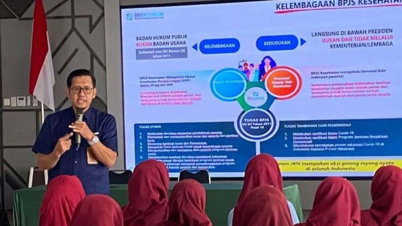 BPJS Kesehatan Cabang Pati terus memperluas edukasi Program Jaminan Kesehatan Nasional (JKN) kepada generasi muda melalui kegiatan BPJS Kesehatan Goes to Campus dengan sasaran 50 mahasiswa Poltekkes Kemenkes Semarang Kampus IV Blora, Jawa Tengah (Antara)