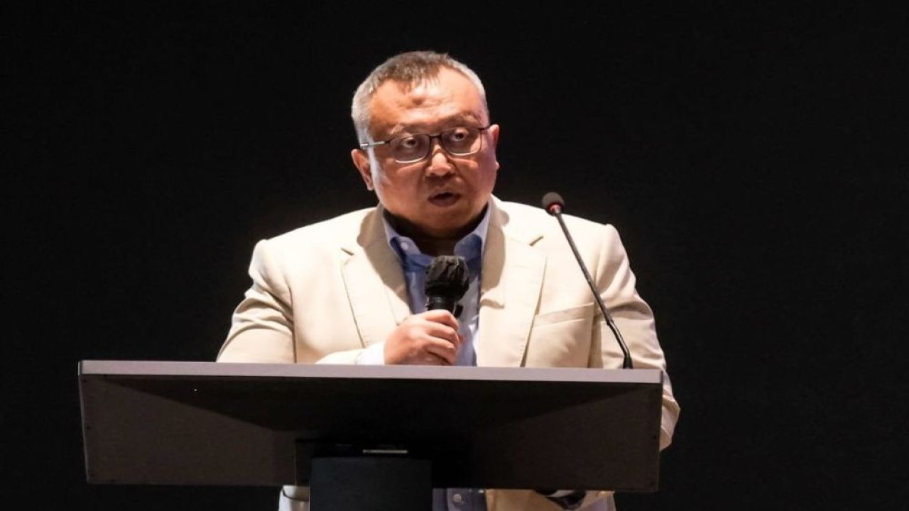 Deputi Bidang Kreativitas Digital dan Teknologi Kementerian Ekonomi Kreatif, Muhammad Neil El Himam saat sambutan pada acara "Welcoming the Future of Air Mobility" di Cengkareng Heliport, Tangerang, Rabu (24/6/2026). (Foto: Dok/Istimewa)