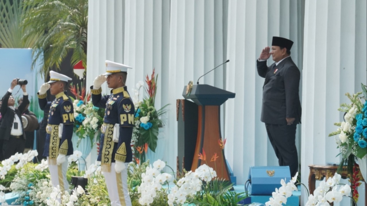Prabowo jadi inspektur upacara peringatan Hari Lahir Pancasila. (Bakom RI)