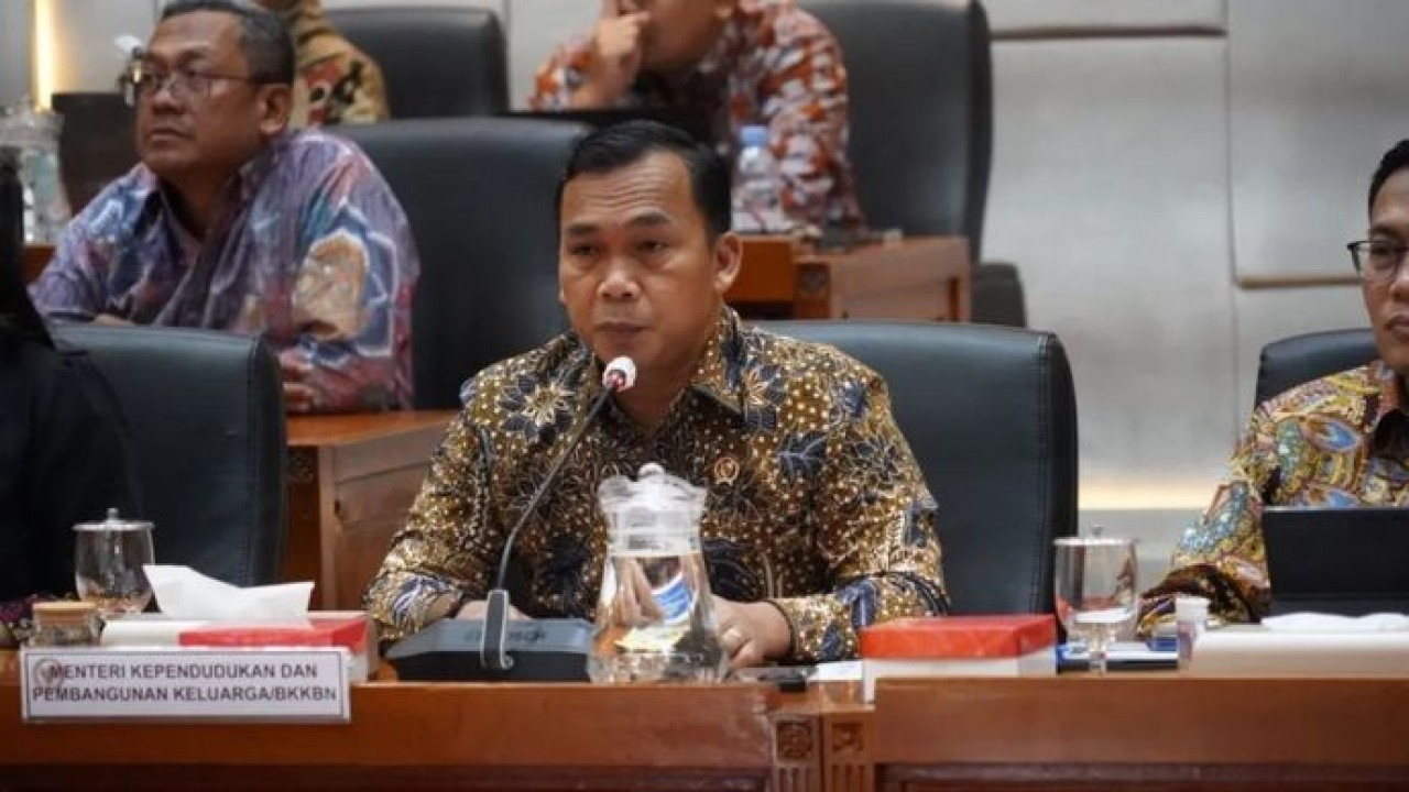 Mendukbangga/Kepala BKKBN Wihaji dalam Rapat Kerja bersama Komisi IX DPR RI terkait Pelaporan Keuangan Pemerintah Pusat APBN tahun anggaran 2025 di Jakarta pada Rabu, 15 Juli 2026. (Antara)