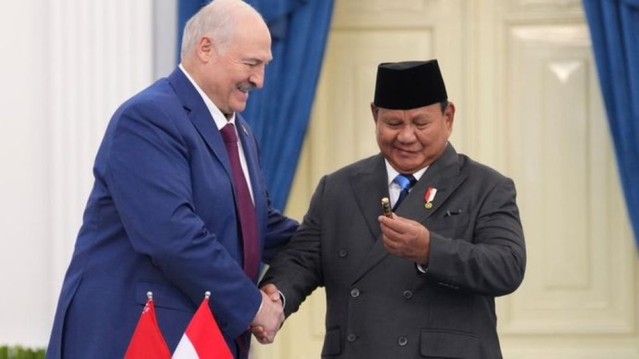 Presiden Prabowo Subianto dan Presiden Belarus Alexander Lukashenko di Istana Merdeka, Jakarta, Kamis, 2 Juli 2026. (Foto: Dok/Istimewa/Bakom RI)