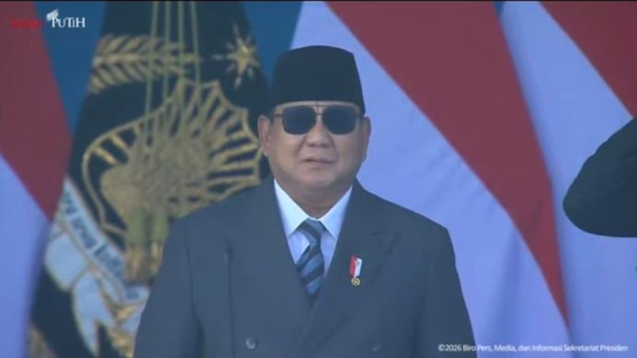Presiden Prabowo Subianto di HUT ke-80 Bhayangkara pada 1 Juli 2026. (Foto: YouTube Sekretariat Presiden)
