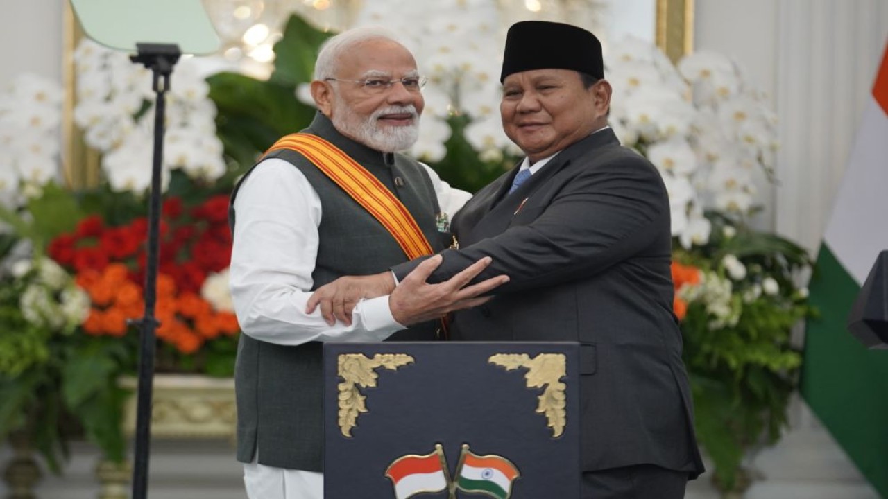Presiden Prabowo Subianto bersama Perdana Menteri (PM) India Narendra Modi. (Foto: Dok/Istimewa/Bakom RI)