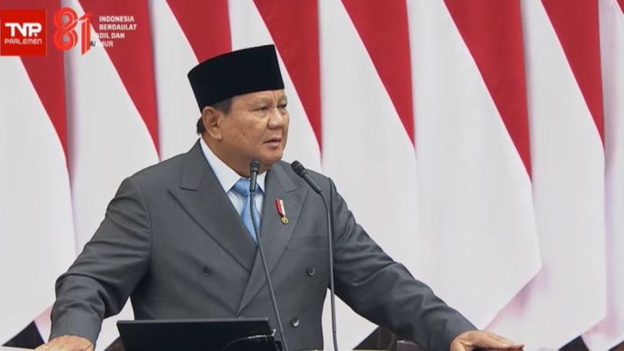 Presiden Prabowo Subianto Saat Pidato Kenegaraanndi Sidang Tahunan MPR 2026 (Istimewa)