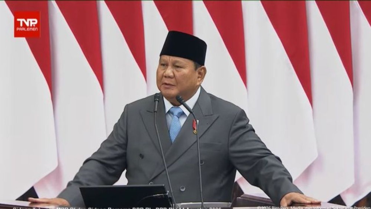 Presiden Prabowo Subianto saat pidato kenegaraan di Sidang Tahunan MPR RI 2026. (Foto: Istimewa)