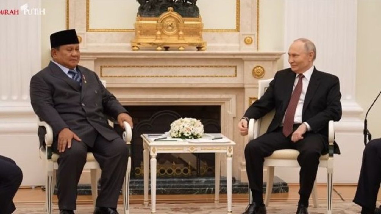 Pertemuan Presiden Prabowo Subianto dan Presiden Vladimir Putin di Moskow, Rusia. (Foto: Istimewa)