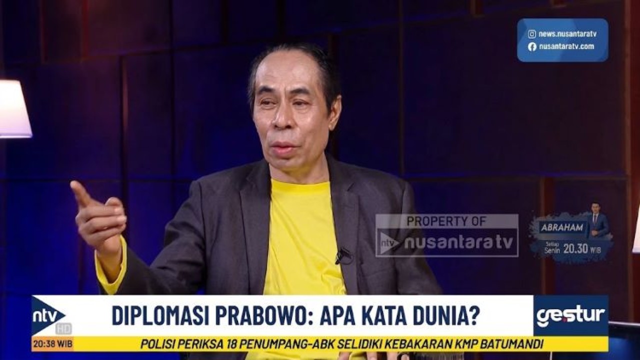 Pakar Politik Luar Negeri, Pitan Daslani dalam program GESTUR di Nusantara TV