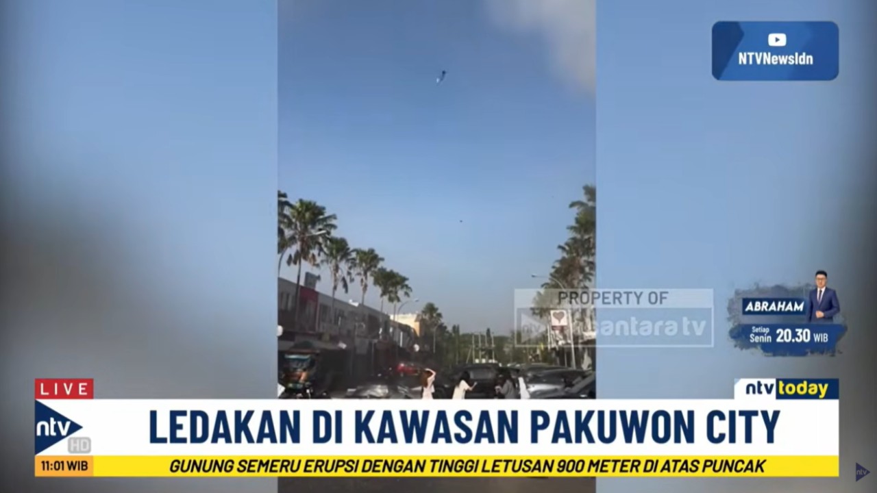 Ledakan di Kawasan Pakuwon City, Surabaya, Jawa Timur sebagaimana tayangan NTV Today