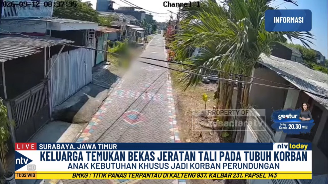Rekaman CCTV menunjukkan K, anak 10 Tahun masuk dan keluar dari rumah Z sesaat sebelum korban meninggal dunia