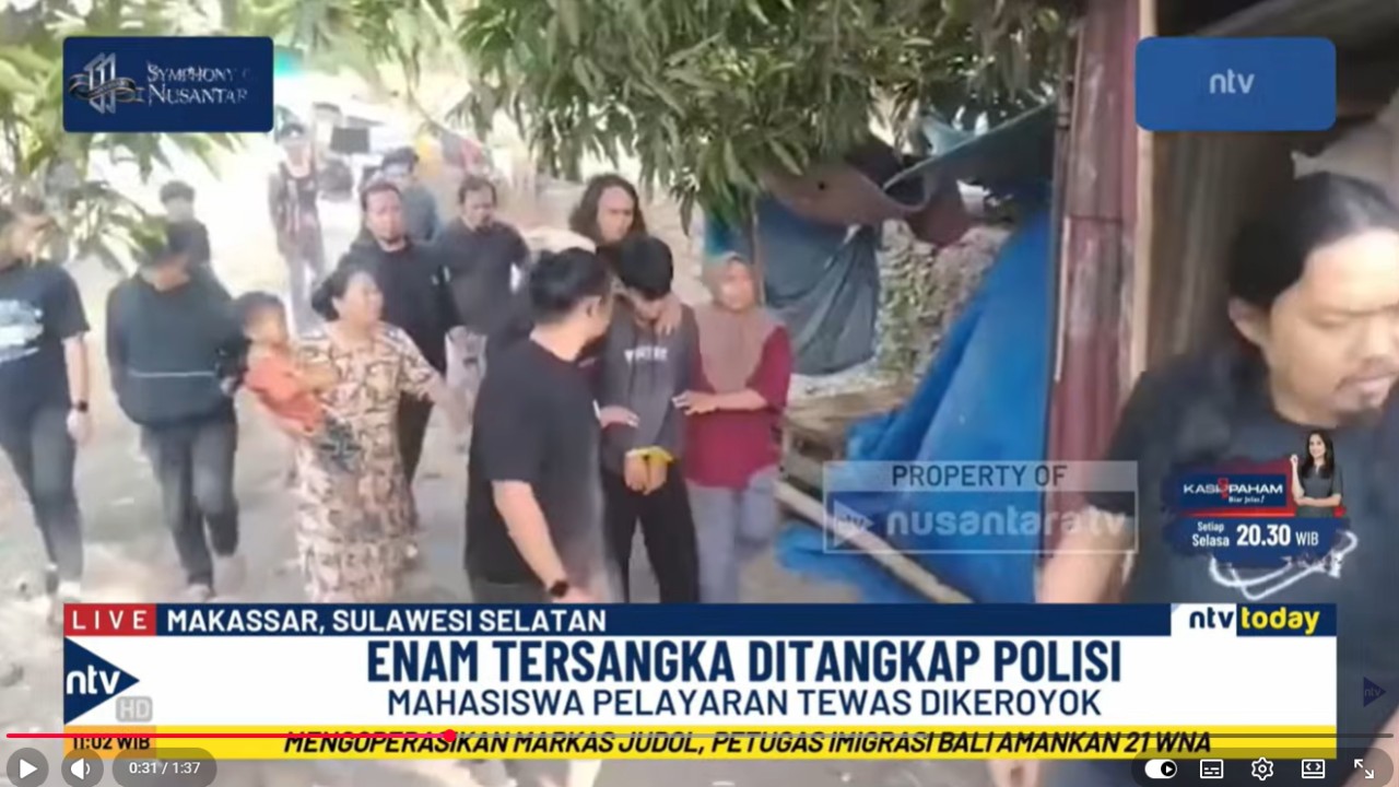 Polsek Panakkukang, Sulawesi Selatan, tangkap enam tersangka pengeroyokan yang menyebabkan Sopian (23), mahasiswa pelayaran tewas di Jalan Boulevard, Kecamatan Parakukang