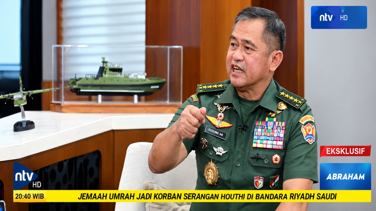 Kepala Staf Angkatan Darat (Kasad), Jenderal TNI Maruli Simanjuntak dalam wawancara khusus bersama program Abraham di Nusantara TV